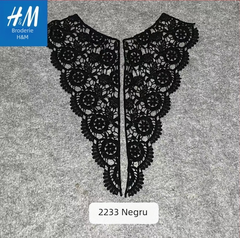 Cardigan din dantelă solubilă în apă, cu guler din plasă, broderie florală, stil coreean