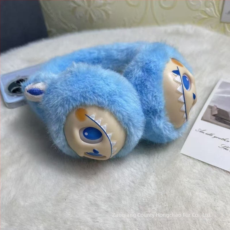 Protecții pentru urechi pentru copii, model în blocuri de culori, rezistente la vânt, calde pentru iarnă