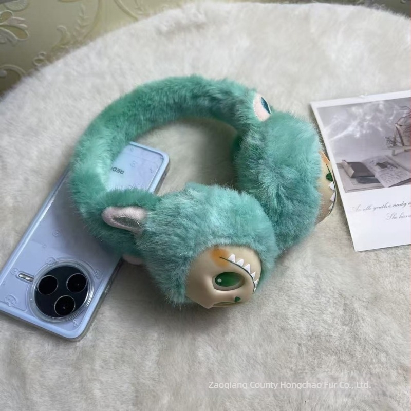 Protecții pentru urechi pentru copii, model în blocuri de culori, rezistente la vânt, calde pentru iarnă