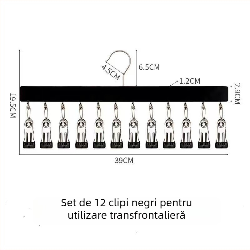 Cleme de depozitare din lemn – 10 sau 12 cleme, pentru lenjerie, șosete și haine, design minimalist modern