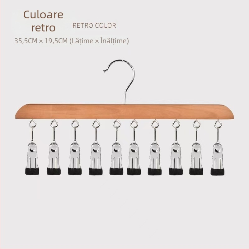 Cleme de depozitare din lemn – 10 sau 12 cleme, pentru lenjerie, șosete și haine, design minimalist modern