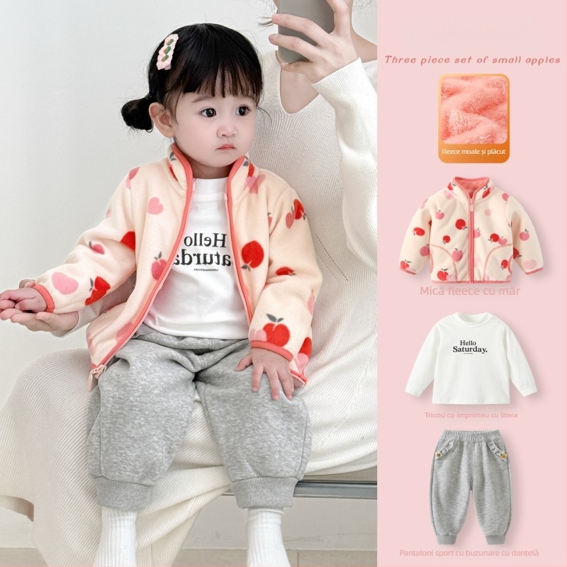 Geacă pentru fetițe, cu guler stand, din bumbac, căptușeală din bumbac, fără glugă