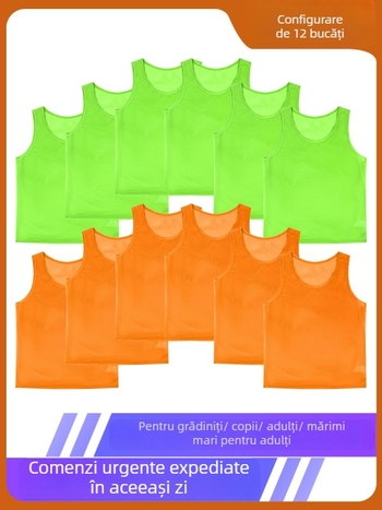 Vesta de antrenament pentru fotbal, copii, cu plasă mare, poliester, toate sezoanele, unisex