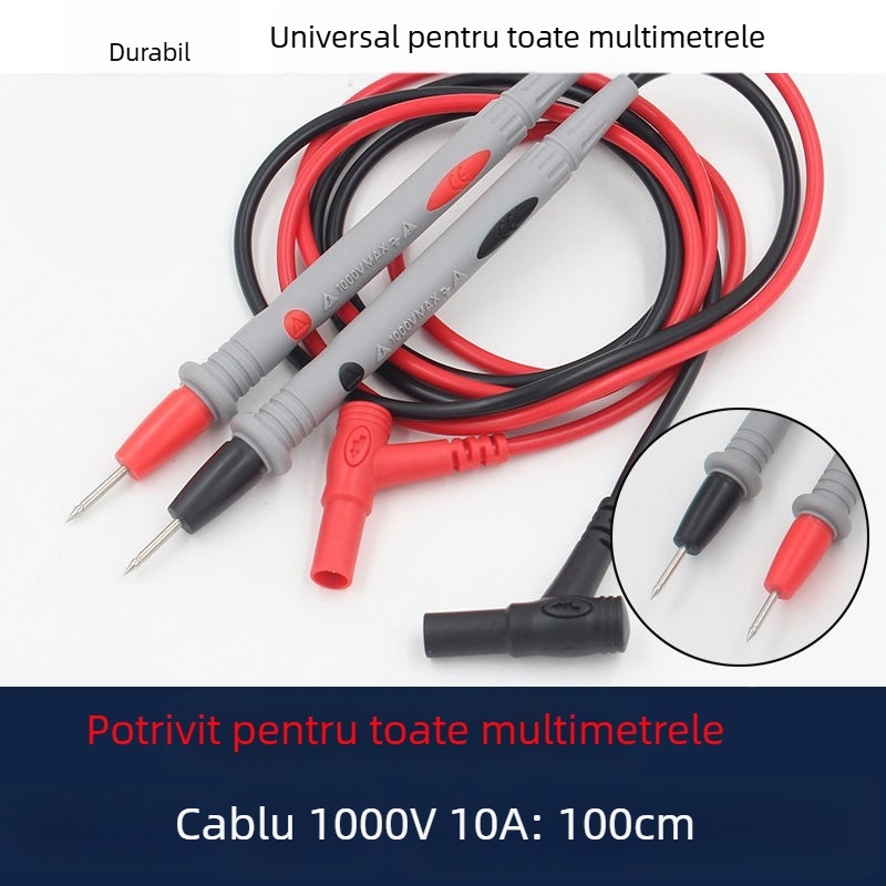 Cablu de test pentru multimetru cu vârf foarte ascuțit, afișaj digital, placat cu aur, 1000V, 10A, 20A