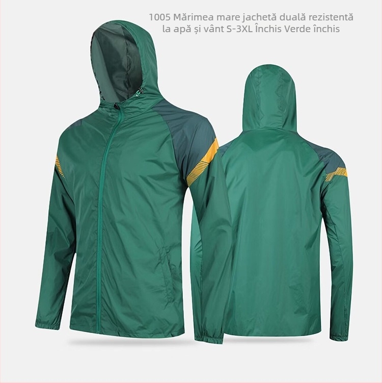 Jachetă windbreaker pentru copii cu glugă, din nailon, căptușită, unisex, pentru antrenamente în aer liber (iarna, primăvara, toamna)