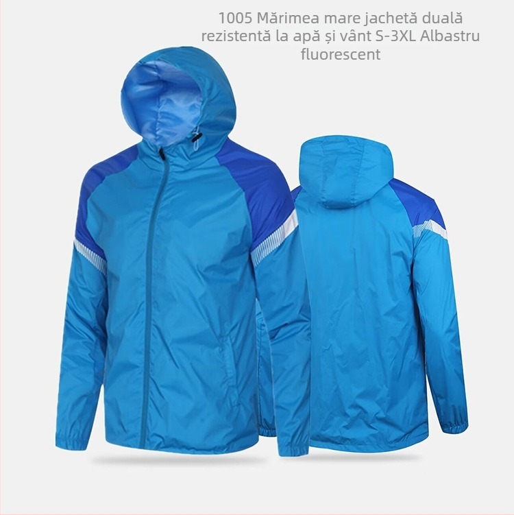 Jachetă windbreaker pentru copii cu glugă, din nailon, căptușită, unisex, pentru antrenamente în aer liber (iarna, primăvara, toamna)