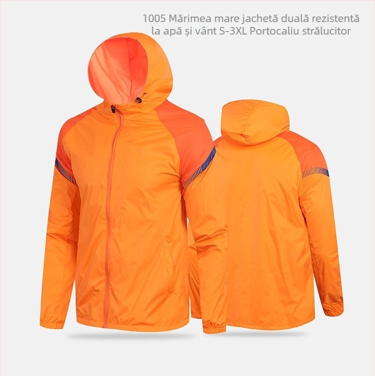 Jachetă windbreaker pentru copii cu glugă, din nailon, căptușită, unisex, pentru antrenamente în aer liber (iarna, primăvara, toamna)