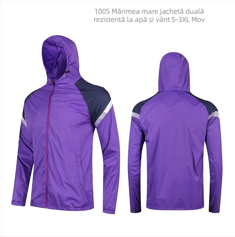 Jachetă windbreaker pentru copii cu glugă, din nailon, căptușită, unisex, pentru antrenamente în aer liber (iarna, primăvara, toamna)