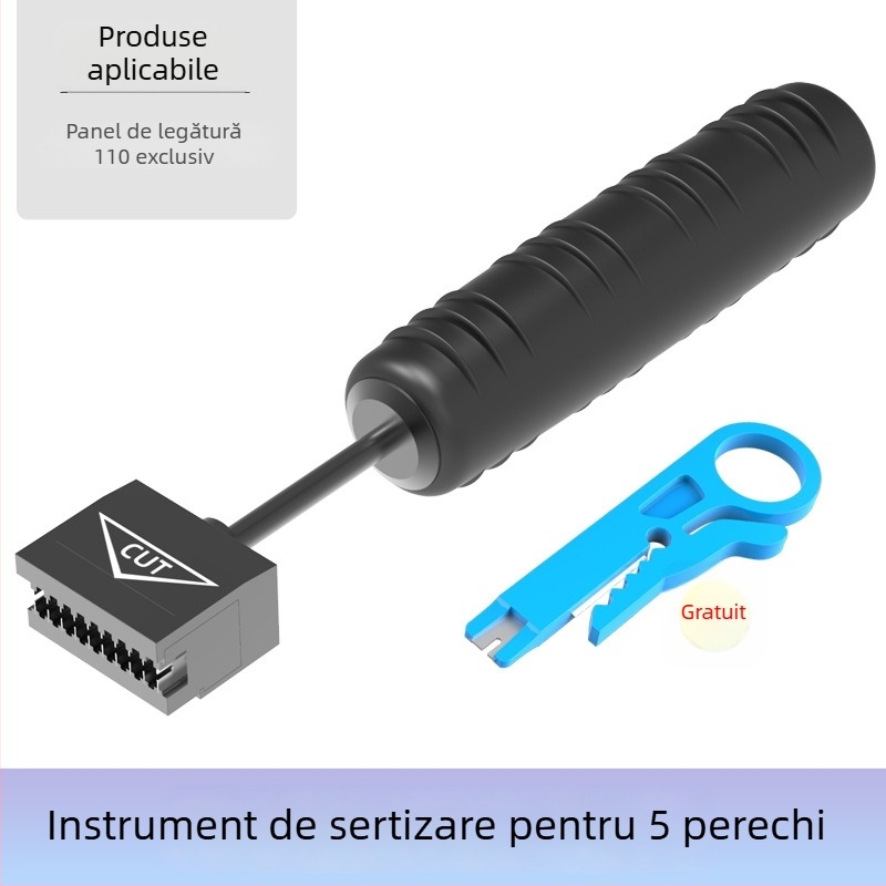 Cuțit perforator pentru cabluri de rețea – 110 crimpare capacitate, 175 mm, mâner ABS, oțel 45#