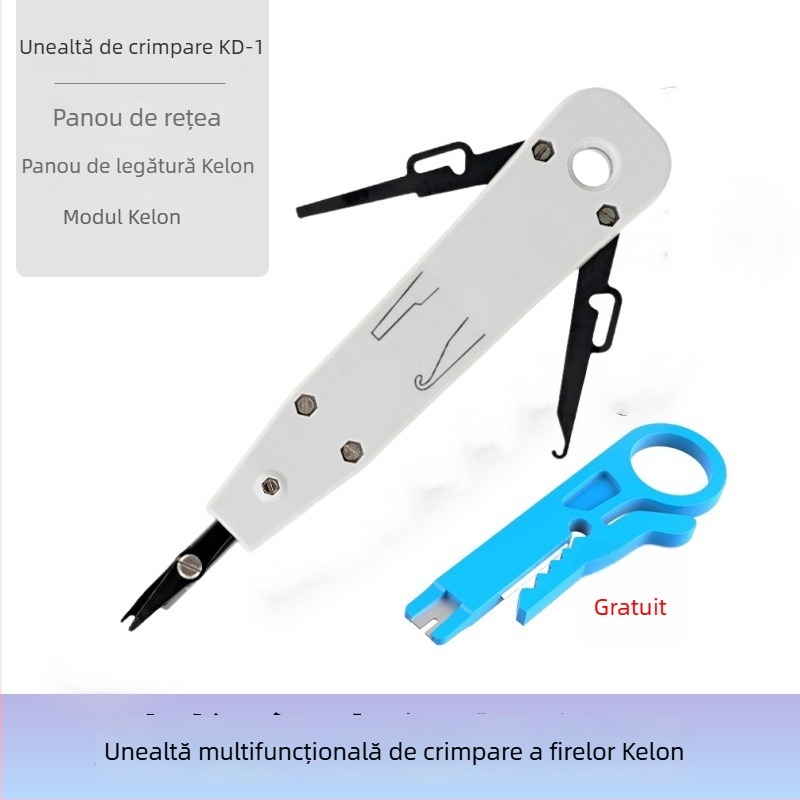 Cuțit perforator pentru cabluri de rețea – 110 crimpare capacitate, 175 mm, mâner ABS, oțel 45#