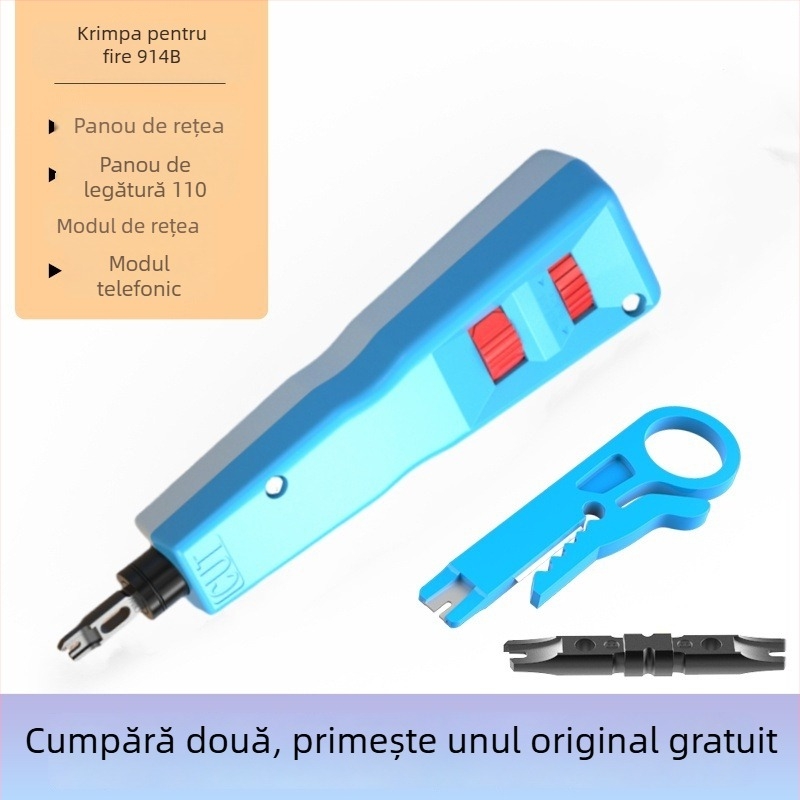 Cuțit perforator pentru cabluri de rețea – 110 crimpare capacitate, 175 mm, mâner ABS, oțel 45#