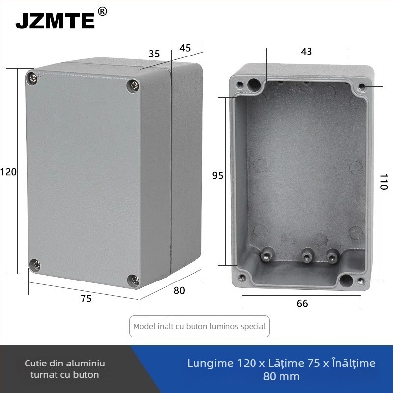 Cutie terminală din aluminiu turnat, pentru exterior, impermeabilă, 440V sau mai mare, JZMTE, importată