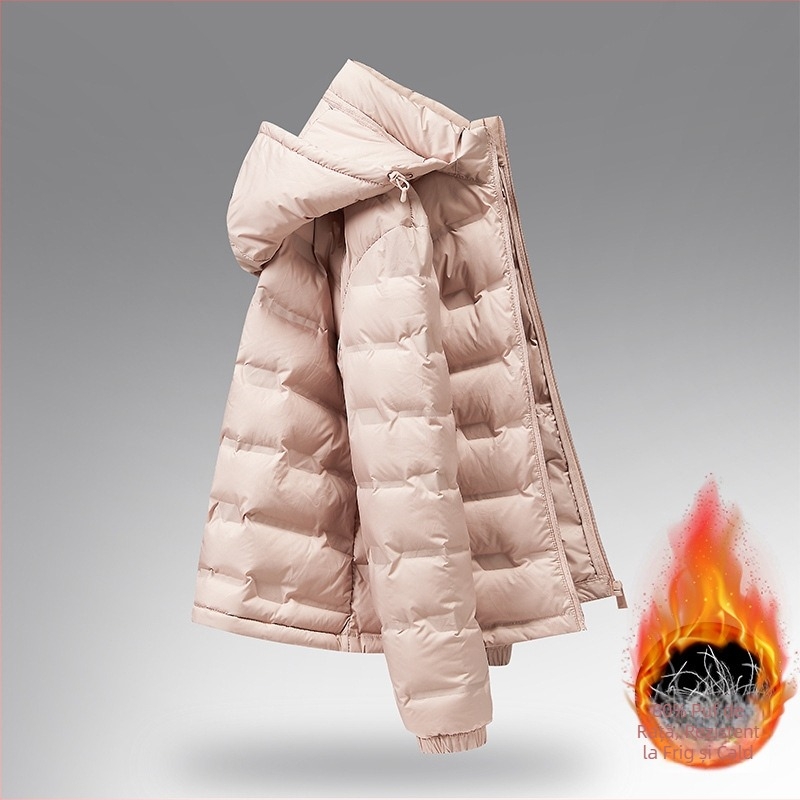 Cardigan în stil coreean, ușor, cu glugă detașabilă, umplutură din bumbac, material exterior și căptușeală din poliester