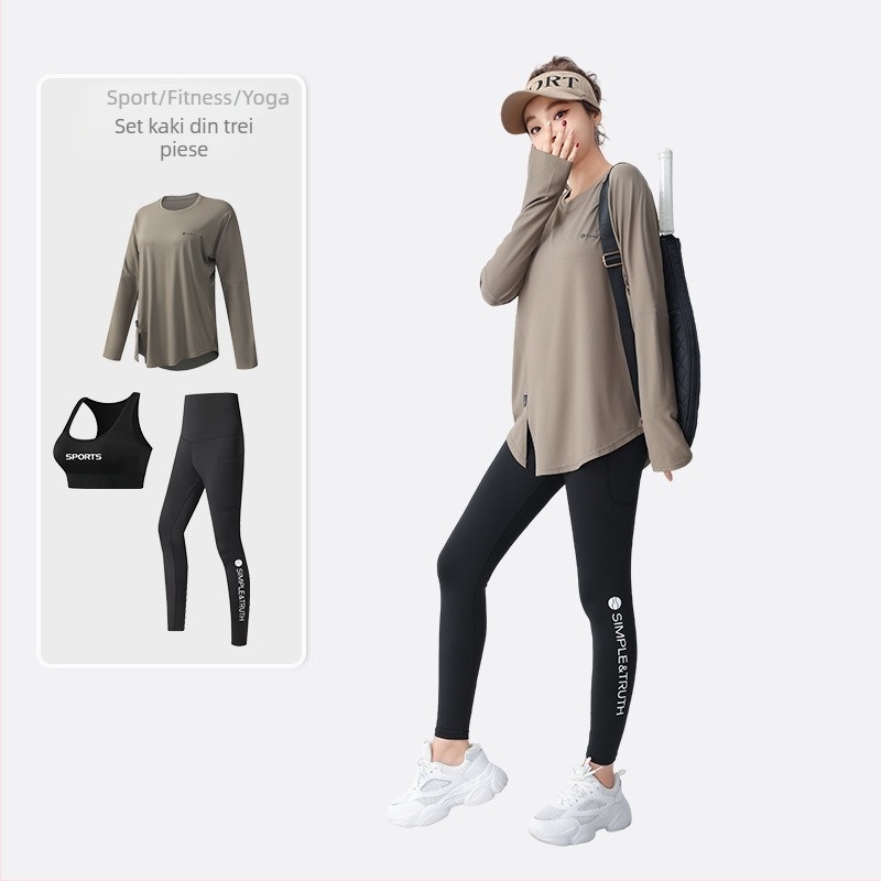 Tricou Zolandi pentru fitness și yoga, mâneci lungi, croială lejeră, material poliester-spandex, lungime 70 cm