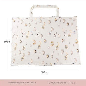 Momuz Esarfă de alăptare din bumbac, model floral, respirabilă pentru ieșiri