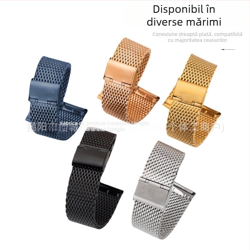 Brățară pentru ceas din oțel inoxidabil Milanese, plasă metalică, lățime 1,0 mm, eliberare rapidă