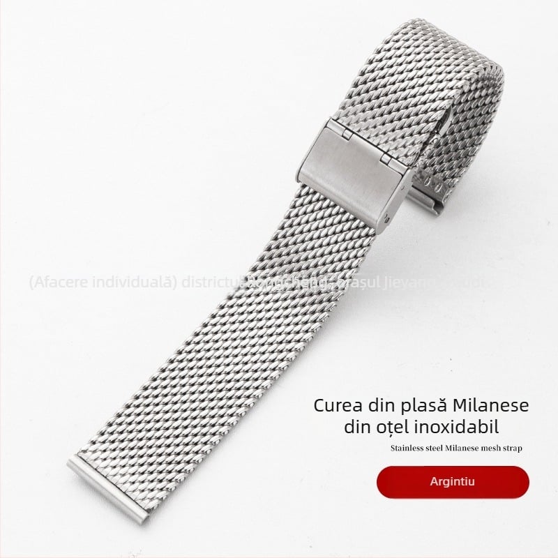 Brățară pentru ceas din oțel inoxidabil Milanese, plasă metalică, lățime 1,0 mm, eliberare rapidă