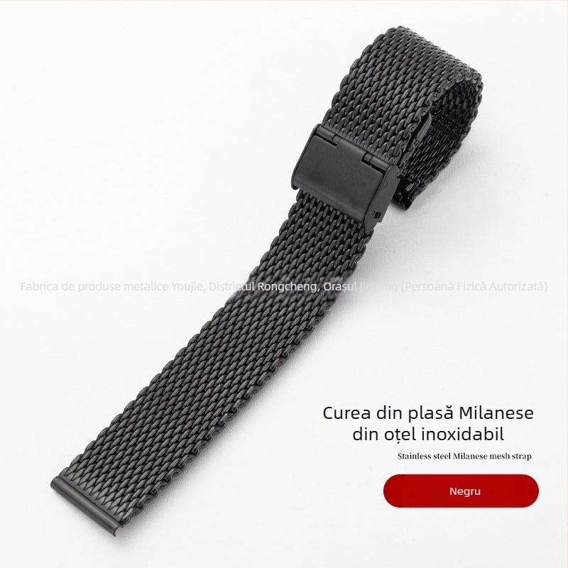 Brățară pentru ceas din oțel inoxidabil Milanese, plasă metalică, lățime 1,0 mm, eliberare rapidă