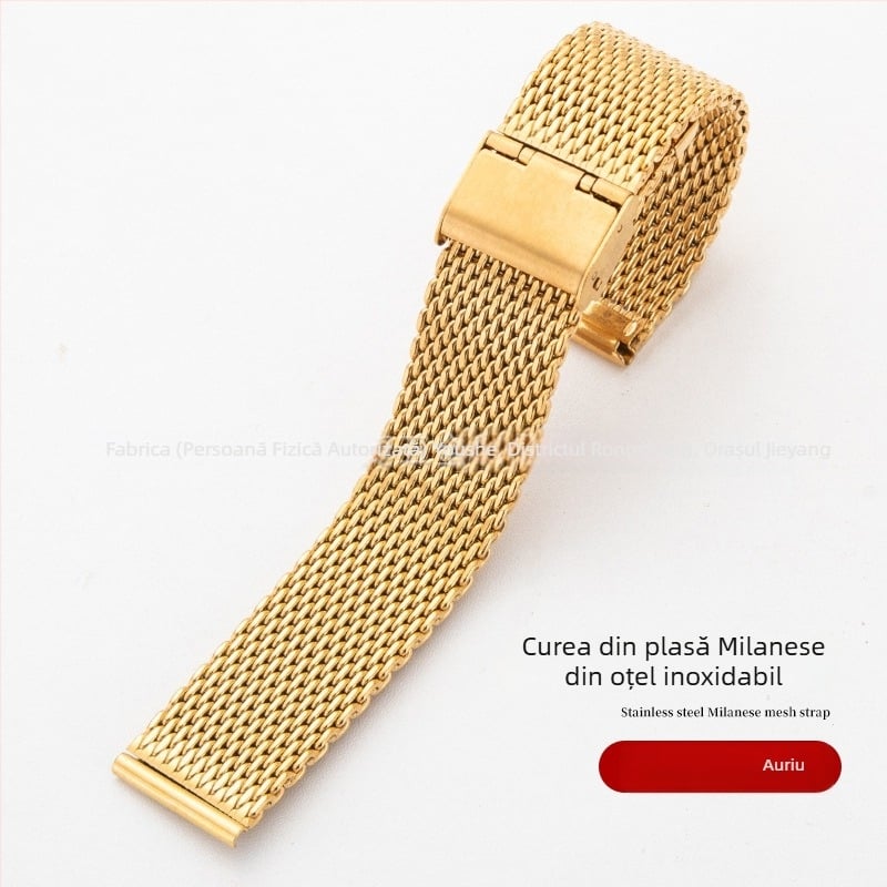 Brățară pentru ceas din oțel inoxidabil Milanese, plasă metalică, lățime 1,0 mm, eliberare rapidă