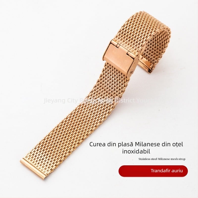 Brățară pentru ceas din oțel inoxidabil Milanese, plasă metalică, lățime 1,0 mm, eliberare rapidă