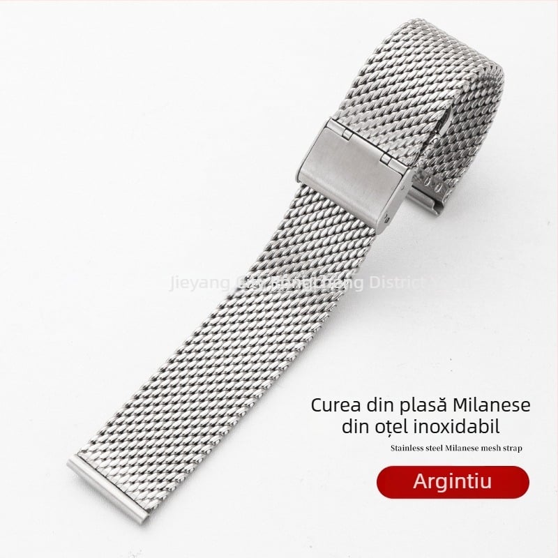 Brățară pentru ceas din oțel inoxidabil Milanese, plasă metalică, lățime 1,0 mm, eliberare rapidă