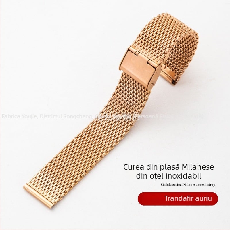 Brățară pentru ceas din oțel inoxidabil Milanese, plasă metalică, lățime 1,0 mm, eliberare rapidă