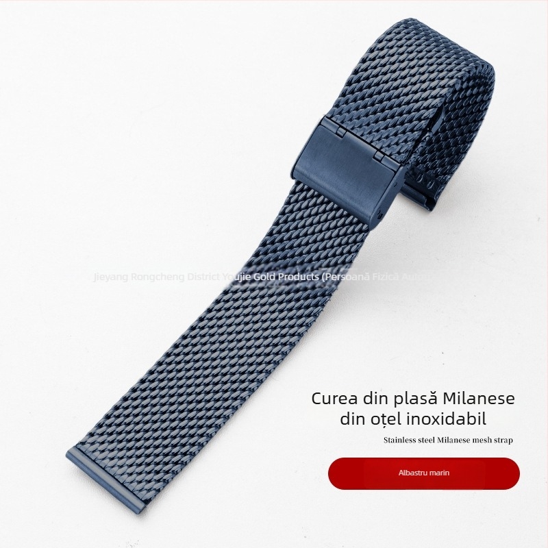 Brățară pentru ceas din oțel inoxidabil Milanese, plasă metalică, lățime 1,0 mm, eliberare rapidă