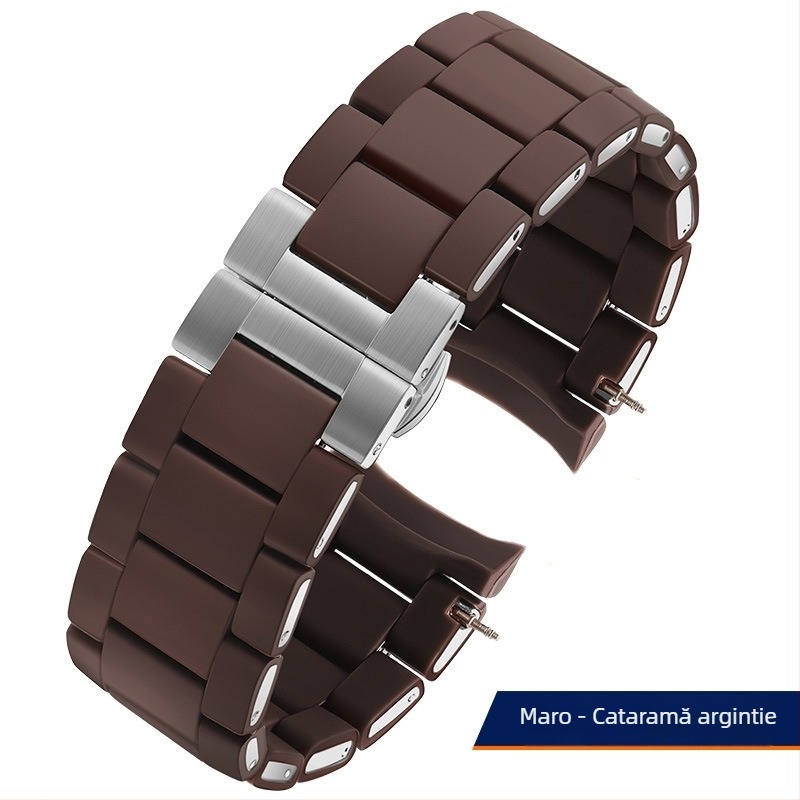 Bratara de ceas din oțel cu acoperire din cauciuc AR5889/5890/5905/5920, 20/23 mm, unisex