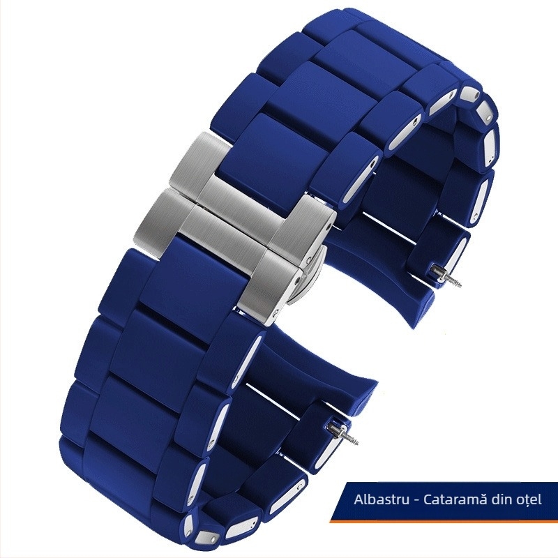 Bratara de ceas din oțel cu acoperire din cauciuc AR5889/5890/5905/5920, 20/23 mm, unisex