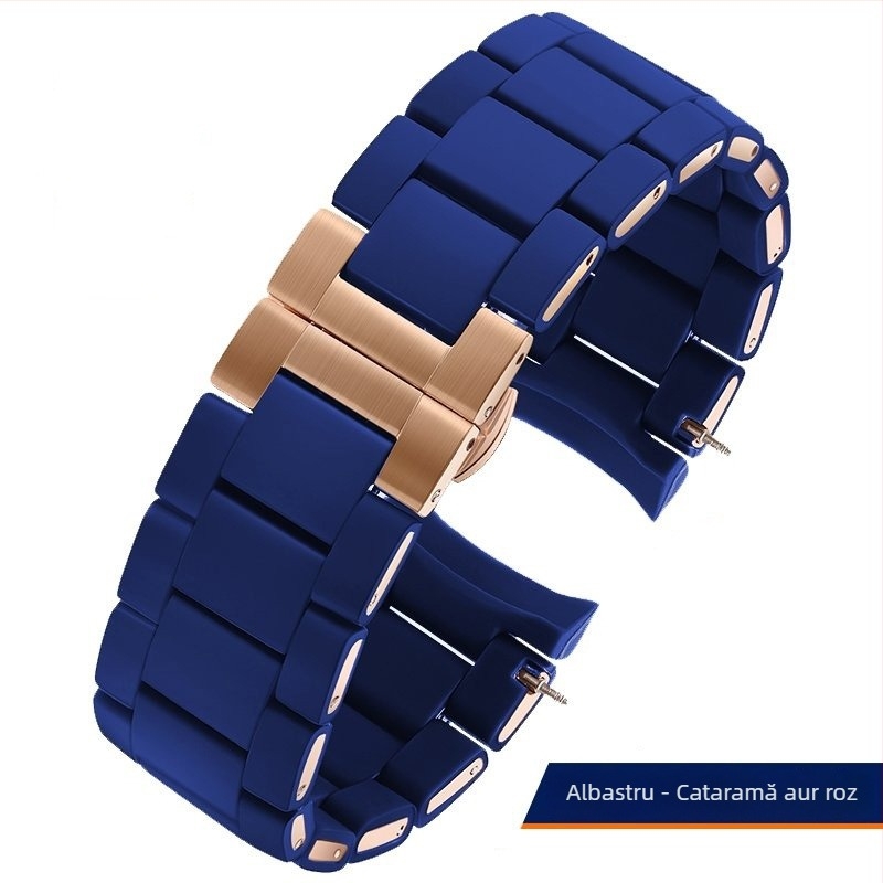 Bratara de ceas din oțel cu acoperire din cauciuc AR5889/5890/5905/5920, 20/23 mm, unisex