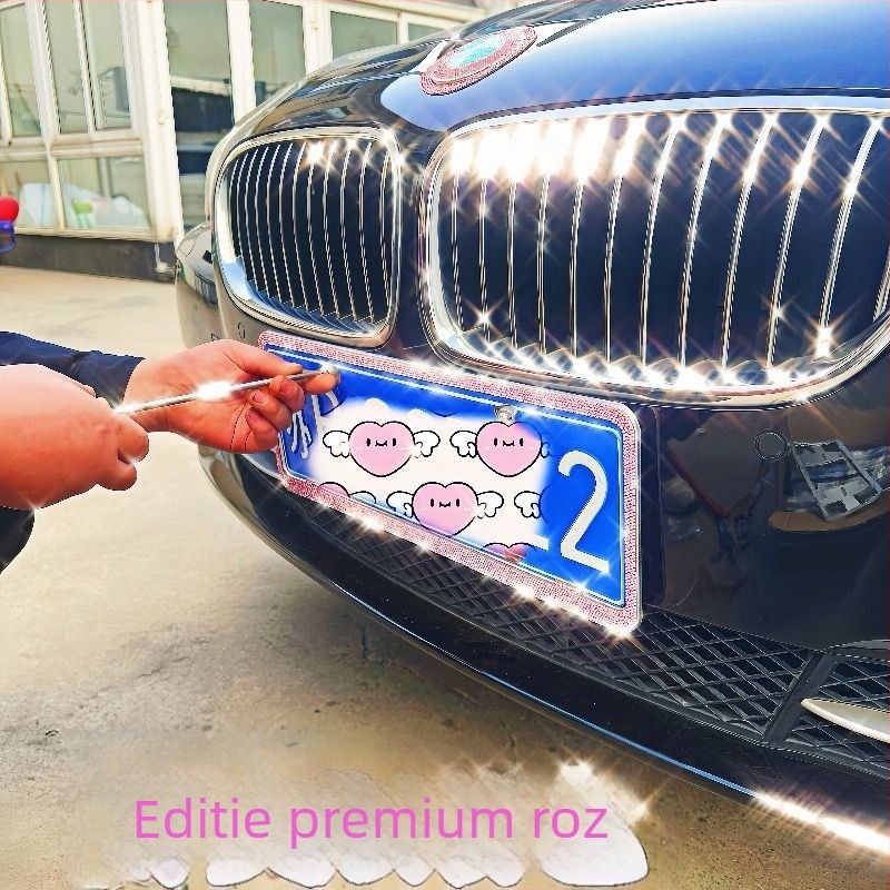 Ramă pentru plăcuța de înmatriculare a mașinii cu diamante din oțel inoxidabil – Cod produs 46210306z5681h