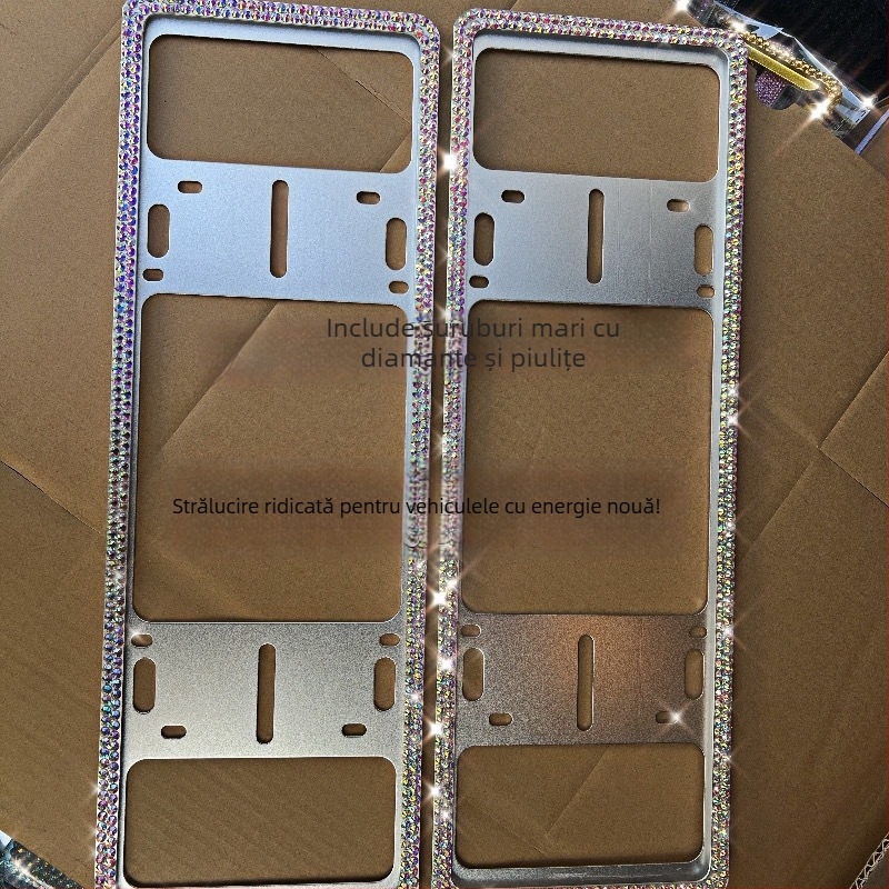 Ramă pentru plăcuța de înmatriculare a mașinii cu diamante din oțel inoxidabil – Cod produs 46210306z5681h