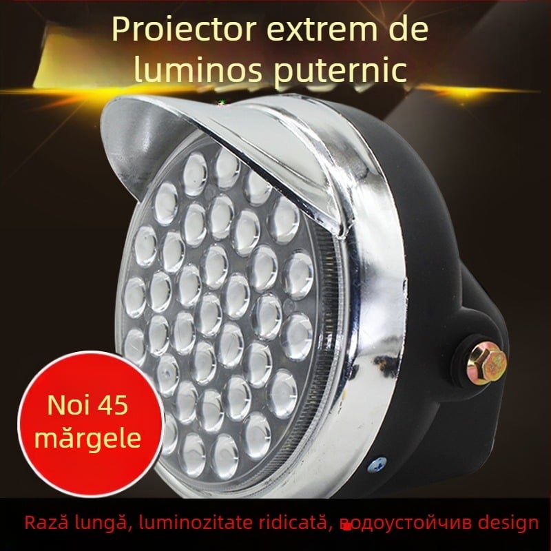 Far pentru triciclu electric – LED foarte luminos, frontal, compatibil cu 12V/48V/60V