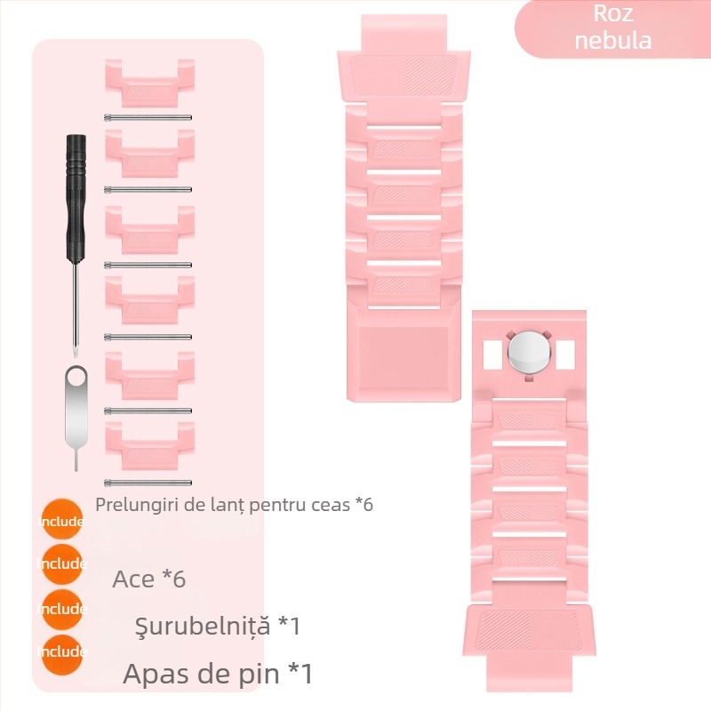 Brățară magnetică cu lanț pentru ceasuri inteligente pentru copii Little Genius, compatibilă cu D3/D2/Z6Pro/Z7/Z8/Z9/Z11, interfață 15 mm, material plastic, greutate 30 g.