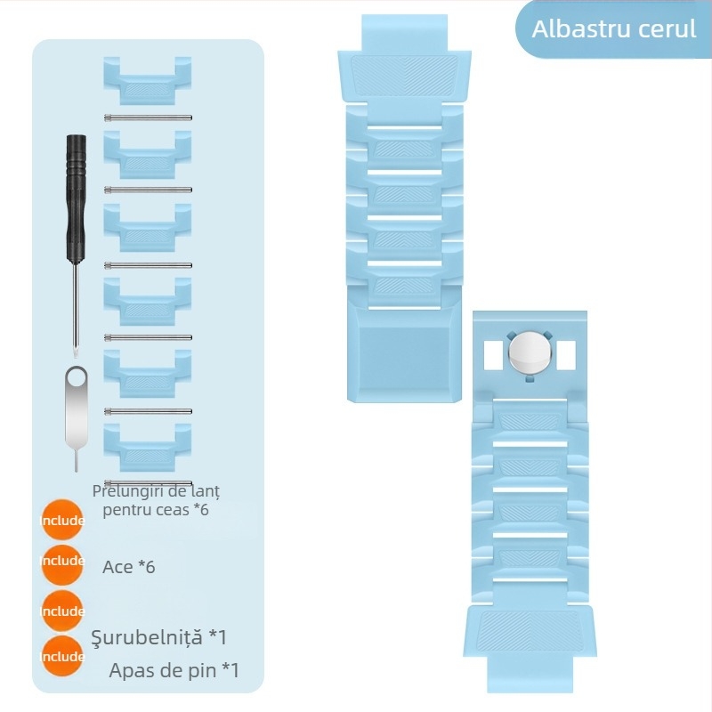 Brățară magnetică cu lanț pentru ceasuri inteligente pentru copii Little Genius, compatibilă cu D3/D2/Z6Pro/Z7/Z8/Z9/Z11, interfață 15 mm, material plastic, greutate 30 g.