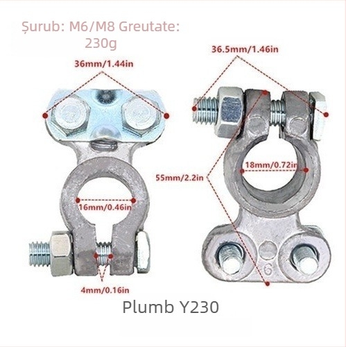 Clema terminală pentru baterie din cupru pur, model H2/y03/a3/c4/c3/d2/k1, marcă Lin junwang