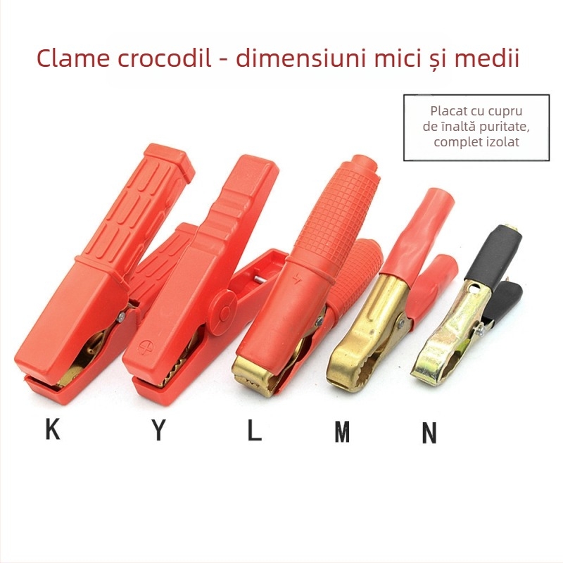 Cleme baterie Pawe, clemă crocodilă, cupru pur, model N/M/L/Y/K