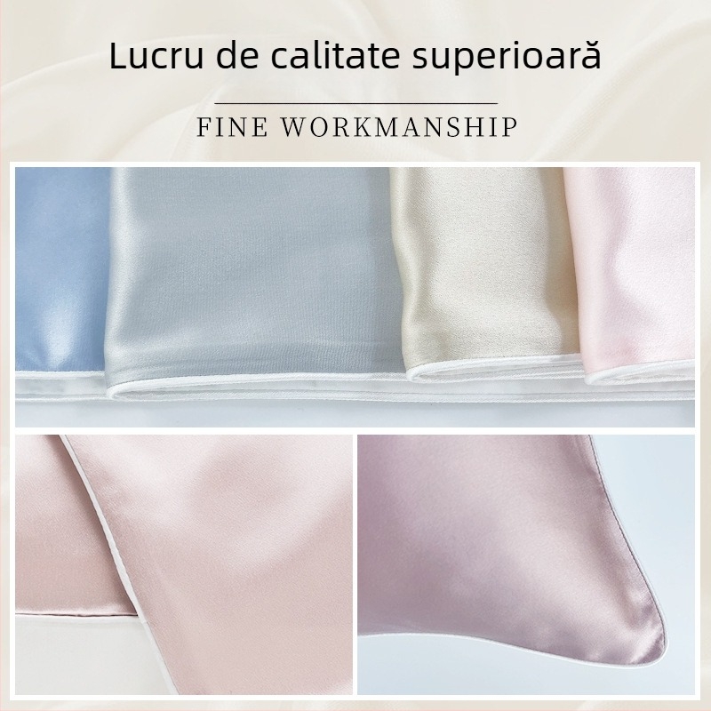 Fețe de pernă din mătase Mulberry, 100% mătase, țesătură satin, 120 fire/inci, vopsire reactive