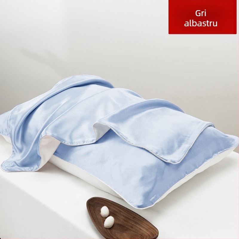 Fețe de pernă din mătase Mulberry, 100% mătase, țesătură satin, 120 fire/inci, vopsire reactive