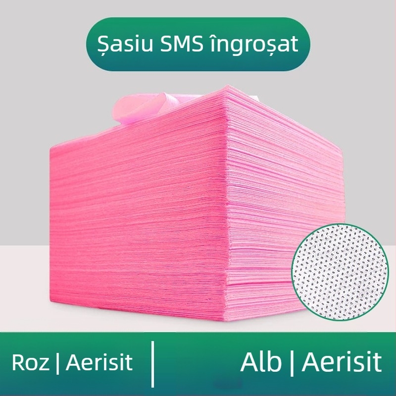 Foaie de pat de unică folosință pentru saloane de înfrumusețare, 100 bucăți, țesătură nețesută respirabilă