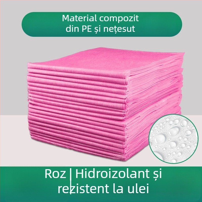 Foaie de pat de unică folosință pentru saloane de înfrumusețare, 100 bucăți, țesătură nețesută respirabilă