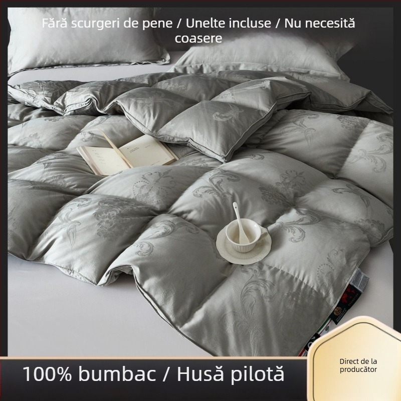 Husă de pilotă din bumbac dublu strat, cu inserție de pilotă auto-umplere și umplutură anti-piling