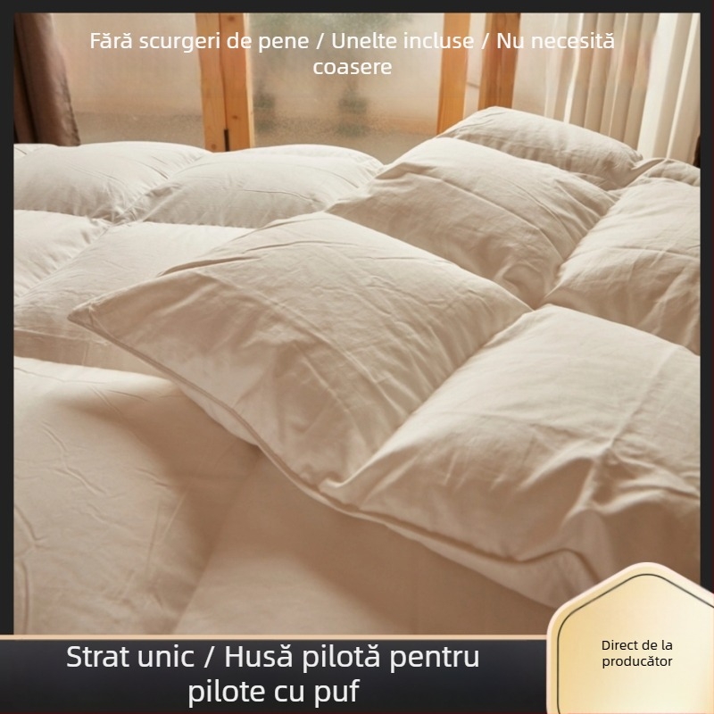 Husă de pilotă din bumbac dublu strat, cu inserție de pilotă auto-umplere și umplutură anti-piling