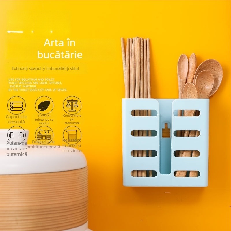 Suport de perete pentru bețișoare și linguri, material PP, spațiu de depozitare multifuncțional pentru bucătărie, origine Chaozhou