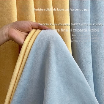 Set de cearșafuri din catifea de lapte, cu căptușeală de fleece, flanel coral velur, țesătură twill, uni, vopsire reactiva, greutate sub 300 g, potrivit pentru toate sezoanele