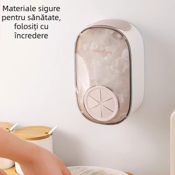 Cutie de depozitare folie montată pe perete, material PS, capacitate 2 L, protecție împotriva prafului, design modern minimalist