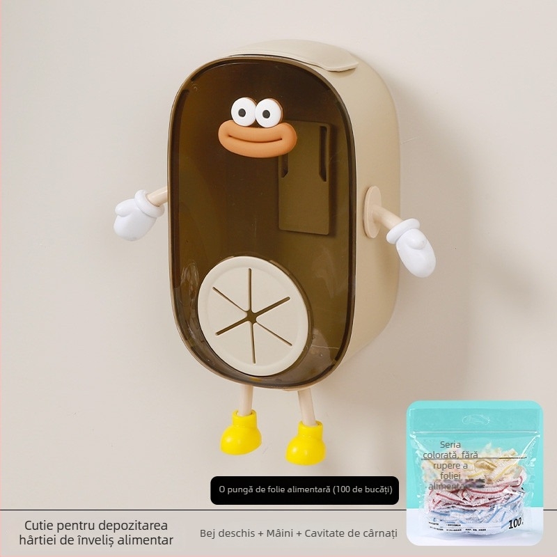 Cutie de depozitare folie montată pe perete, material PS, capacitate 2 L, protecție împotriva prafului, design modern minimalist