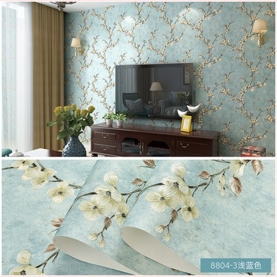 Tapet 3D relief cu floare de prune, AB potrivire, stil american retro, autoadeziv, din țesătură nețesută, pentru dormitor și living ca fundal pentru televizor