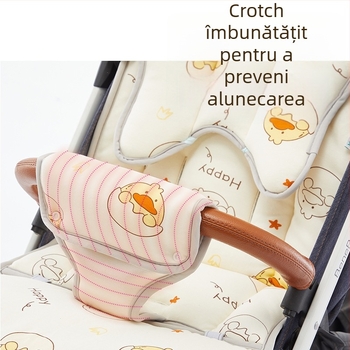 Perne pentru scaunul de la cărucior – All-Season, reversibilă, protecție frontală; Materiale: bumbac pur + fir de mătase + ice silk; Pentru 0–1 ani; Personalizabilă