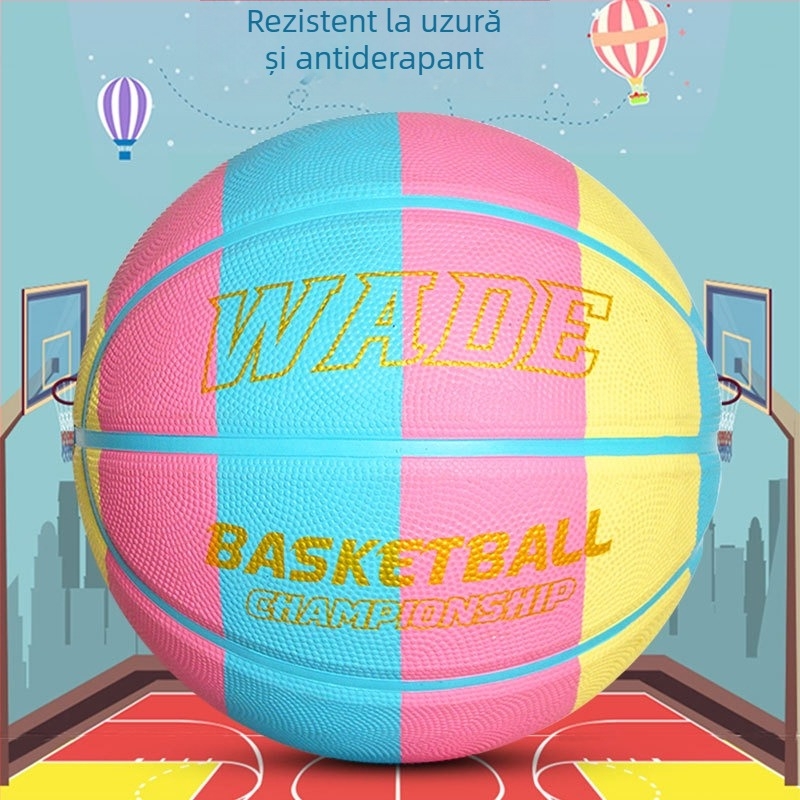 Mingea de baschet din cauciuc pentru antrenament, cu imprimare logo și personalizare, potrivită pentru baschet, fotbal și volei